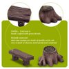 12 Pieces Miniature Garden Ornaments, Includes 6 Pieces Retro Wooden Style Benches, 6 Pieces Artificial Mini Root Stump for Moss Terrariums Landscape Dollhouse Accessories Decorations