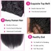 Kinky Straight Clip In Hair Extensions for Black Women Real Human Hair Coarse Yaki Clip Ins Hair Extensions, Brazilian Remy Kinky Straight Clip ins Hair Natural Black 7Pcs 100Gram/Pack (18 Inch)