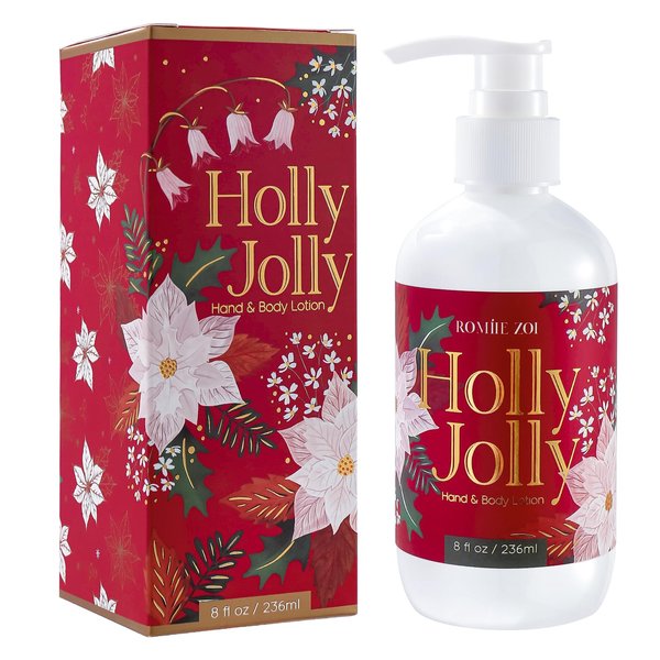 ROMIIE ZOI Christmas Hand & Body Lotion with Moisturizing Shea Butter for All Skin Type- Holly Jolly - Citrus & Pine Scent - 236 ML / 8 FL OZ