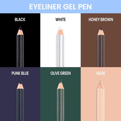 Kaely 6 Colors Pencil Eyeliner Set,Smooth Eye Liner Waterproof Smudge Proof,Sharpenable Multi-Use Gel Eyeliner Pencil Pen,Creates Natural Eye Makeup,delineador de ojos contra el agua