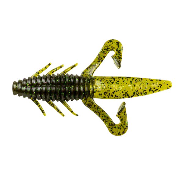 Gene Larew Biffle Bug Bass Bait Crazy Kicking Leg Fishing Lure, Freshwater Fishing Gear, 4.25", Pack of 8, Dark Watermelon Candy