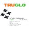 TRUGLO Tru-Block Durable Weather-Resistant Versatile Lightweight Bowhunting Archery Bow String Silencers - Black, 4 Pack