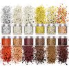 Laza Nail Glitter - 12 Color Acrylic Art Glitters, Copper Iridescent Flakes for Gel Polish, Face, Eyes - 120g