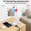 Extension Cord 15 ft, Surge Protector Power Strip with 6 Widely Outlets 4 USB Ports, Flat Plug, Wall Mount Outlet Extender, 1080 Joules, Multiple Outlets for Indoor Home Office, Dorm Room Essentials