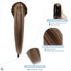 SEGO Claw Clip Ponytail Extension Human Hair Clip in Ponytail Hair Extensions 100% Real Human Hair Pony Tails Hair Extensions Long Straight For Women 14 Inch Medium Brown&Dark Blonde 105 Gram