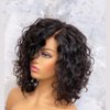 QUINLUX WIGS Short Loose Deep Wave HD Invisible Lace Frontal Wig Brazilian Human Hair Pixie Short Curly Bob Cut 13X6 HD Transparent Lace Front Human Hair Wigs for Black Women Preplucked Baby Hair 10"