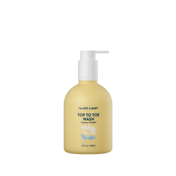 I'm NOT A Baby! Top to Top Wash Organic Certified - Dermatologist Tested, Allergen free, Cruelty-free, PETA, 10 Fl Oz