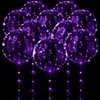 LED Balloons 10 PACKS, 20 Inches Light Up BoboBalloons Helium Style,Glow Bubble Balloons for Christmas Wedding Birthday Valentines Day Halloween Party Supplies Decorations (Purple light)