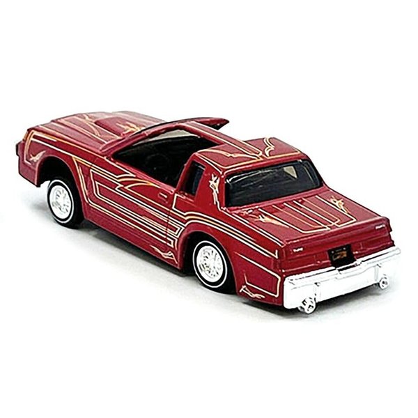 1987 Regal T-Type Lowrider Red Metallic with Graphics Lowriders Design Series 1/64 Diecast Model Car 15494-23E