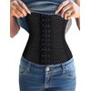 Youloveit Women's Waist Trainer Corset for Everyday Wear Steel Boned Tummy Control Body Shaper with Adjustable Hooks(Black,S)