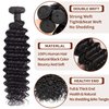 Deep Wave Bundles Human Hair Brazilian Virgin Hair Deep Wave One Weave Bundle 12A Grade Unprocessed Human Hair Extensions Natural Black 1 Bundle100g/pc (Deep Wave Bundles Human Hair, 10 12 14)
