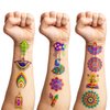 100 PCS Happy Diwali Rangoli Mandala Themed Temporary Tattoos Birthday Party Decorations Favors Supplies Cute Indian Deepavali Tattoo Stickers Party Gifts for Girls Boys Home Activity School Rewards