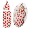 Jarverce Strawberry Swaddle Blanket, Unisex Baby Stuff, Soft Sleeping Bag Sack, Cute Strawberry Baby Items Stuff