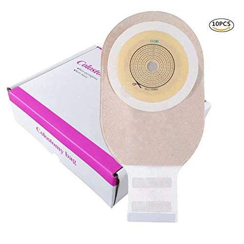 10PCS Colostomy Bags, Ostomy Supplies,One Piece Drainable Ostomy Pouch for Ileostomy Stoma Care