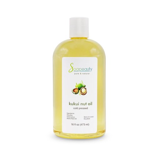 Soapeauty Kukui Nut Oil | 100% Pure & Natural | Cold Pressed | Moisturizing Oil for Skin, Hair, and Soap Making | 16 fl oz