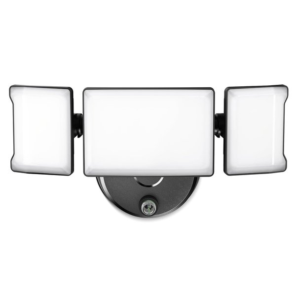 Olafus 60W Flood Lights Dusk to Dawn Outdoor Lighting, IP65 Waterproof LED Security Light with Photocell, 6000LM Dusk Dawn Outside Light, 6500K Black Exterior Floodlight for Yard Garden Porch Backyard