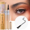 Magic Eyebrow Pencil, 2024 New 3D Microblading Waterproof Eyebrow Pencil, Natural Makeup Fine Stroke Magic Eyebrow Pencil with 4 Micro-Fork Tip for Women (Deep Coffee)