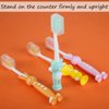 Patelai 12 Pcs Kids Toothbrush for Age 2 and Above Children Manual Toothbrush Set Soft Contoured Bristles Boys and Girls Cute Colorful Toothbrush with Suction Cup for Storage