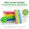 AIRNEX Biodegradable Compressed Cellulose Sponges - Pack of 32 Pop Up Natural Dish Sponges - Multicolor Non Scratch, Heavy Duty, Multipurpose, Compostable and Eco Friendly