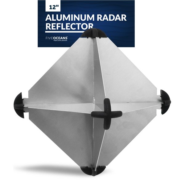 Five Oceans Marine Aluminum Radar Reflector for Boats, 12 x 12-inch Marine Radar - Boat Radar Reflector for Small to Medium-Sized Powerboats, Fishing Boats, Inflatables and Rigid Inflatable - FO2316