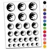 Yin Yang Wolf Wolves Temporary Tattoo Water Resistant Fake Body Art Set Collection - White (One Sheet)
