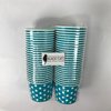 Black Cat Avenue Paper Ice Cream Cups with Spoons Combo, Polka Dot, Blue, 16 Ounce, 50 Pack