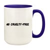 Knick Knack Gifts Go Cruelty-Free - 15oz Ceramic Colored Handle and Inside Coffee Mug Cup, Deep Purple