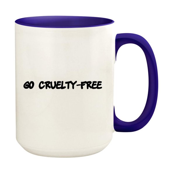Knick Knack Gifts Go Cruelty-Free - 15oz Ceramic Colored Handle and Inside Coffee Mug Cup, Deep Purple
