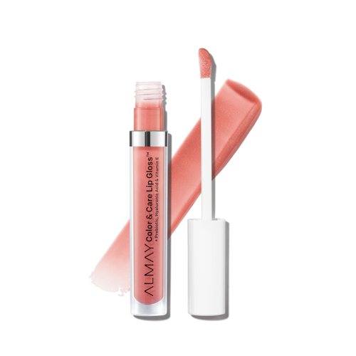 Almay Hydrating Lip Gloss, Soft Natural Colors, Prebiotic Complex, Hyaluronic Filling-Sphere Technology, 400 Peachy Sky, 0.1 fl oz.