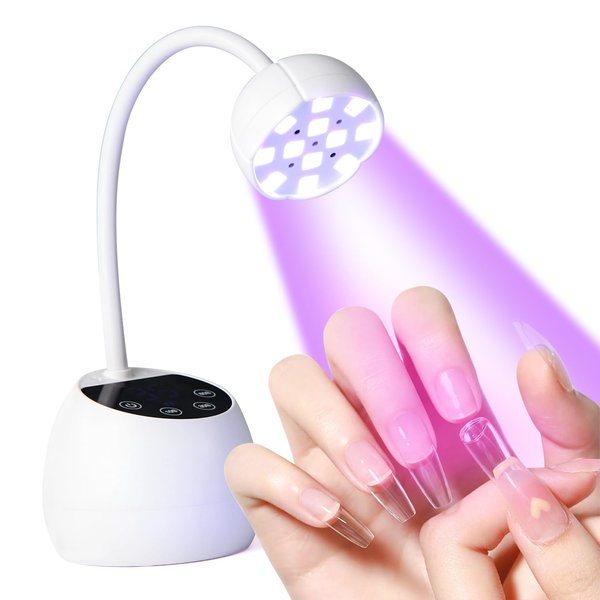 BORNBYME UV Nail Lamp for Gel Nails, 36W UV Nail Light Gooseneck Rechargeable with 4 Time Setting & Smart Auto Sensor for Nail Salon Home Use Lamp