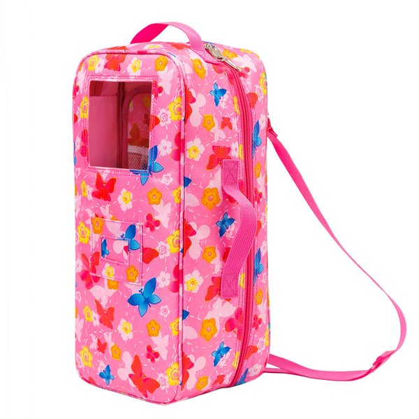 ZITA ELEMENT Quality 14.5 Inch Girl Doll Butterfly Design Carrier Case Travel Bag for 14-14.5 Inch Doll Accessories