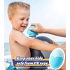 Sunscreen Applicator for Kids, Adults & Families - BPA Free & Refillable, Travel & Ourdoor Sunblock Buddy Brush Set with Protective Caps, Sun Lotion Applicator Sun Cream Brush (Blue)