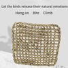 Bird Foraging Wall Toy Parrot Chewing Hanging Hook Toys Woven Climbing Hammock Mat Bird Climbing Net Climbing Cotton Rope Net Hanging Bird Climbing Rope (Small)