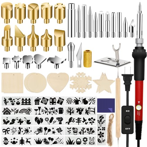 Wood Burning Kit for Beginners, 73PCS Professional Wood Burning Pen and Accessories Wooden Kits Embossing Carving and Wood Burning