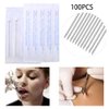 Peslief Piercing Needles, 100Pcs 14G Stainless Steel, Professional Piercing Needles for Body Ear Navel Nose Lip Nipple