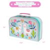 Jewelkeeper Tea Party Set for Girls - 15 Piece Tin Tea Set Includes Teapot, 4 Tea Cups, 4 Saucers, Plates, Tray, and Case - Llama Tea Party Set with Carrying Case - Ideal Kid Toys for Pretend Play