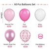 FunHot Pink Balloons, 60Pcs Pastel Pink Pearl White Latex Balloons, 12 Inch Metallic Pink Confetti Balloons Helium for Girls Princess Birthday Baby Shower Wedding Party Decorations