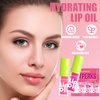 4 Colors Fat Lip Oil Set, Big Brush Head Hydrating Lip Glow Oil Lip Plumper Gloss, Shiny Transparent Lip Gloss Tinted Plumping Lip Oils, Non-sticky Long Lasting Fresh Clear Smooth Lip Care - A