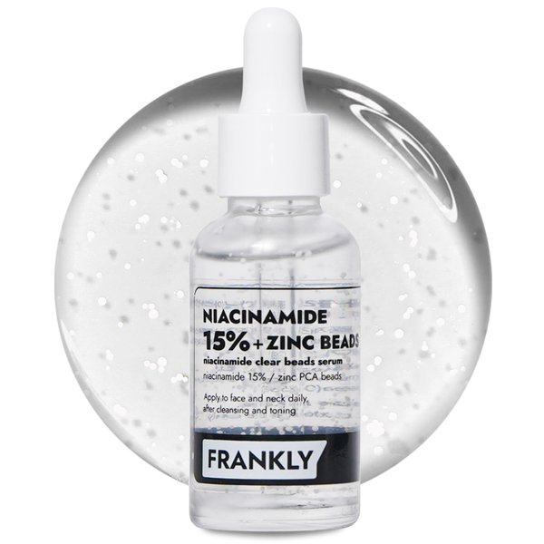 FRANKLY Niacinamide 15% & Zinc Beads Serum: Oil Control, Even Skin Texture & Glow | Vegan & Cruelty-Free, 1.01 fl.oz