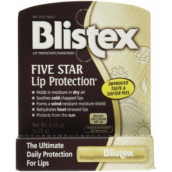 Blistex Five Star Lip Protection Lip Protectant/Sunscreen SPF 30 0.15 OZ - Buy Packs and SAVE (Pack of 6)