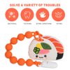 Baby Teething Toys,Food Grade Silicone Teether with One-Piece Pacifier Clip Holder,Shower Gift,Highly Effective Pain Relief for 3 Months+ Boy and Girl,BPA Free,Freezer Safe. (Sushi)