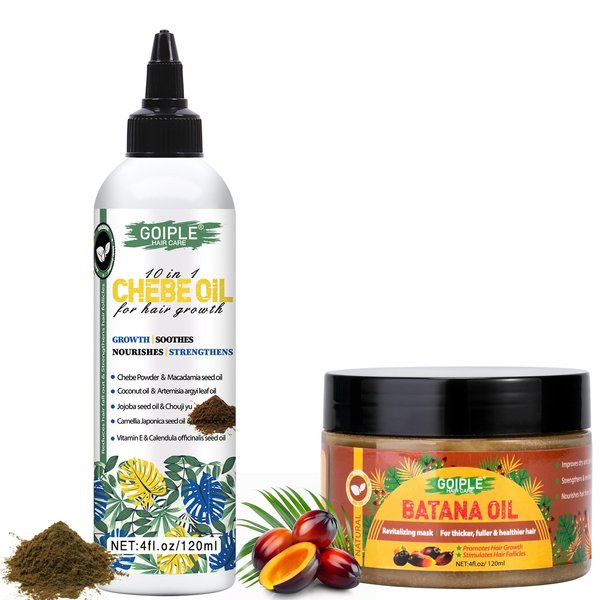 Raw Batana Oil for Hair Growth Bantana Natural Hair Growth Oil, Natural Chebe Hair Oil for Hair Growth Nourishing Chebe Oil Moisturizer for Scalp, Hair Growth Oil Set Prevents Hair Loss Increase Shine