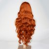 MISS FANCY 32 Inch Ginger Lace Front Wigs For Black Women 13X6 HD Frontal Lace Pre Plucked Glueless Wigs with Baby Hair Body Wave Synthetic Heat Resistant Fiber Wig Daily Wear and Go