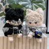 niannyyhouse 20cm Plush Doll Clothes Hoodie Jeans T-Shirt Glasses Backpack Soft Stuffed Plush Toy Dress Up Accessories (Black, 20cm)
