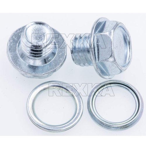 Rexka 2 Sets Transmission Drain Plug with Gasket 90341-10011 & 35178-30010 for Toyota Lexus 4Runner,Sequoia,Tacoma,GX460,ISF,IS250,IS350