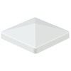 MOLIGOU 4 Pcs Vinyl Post Caps, Pyramid Post Caps for 4"×4" Vinyl Fence Post, Deck Post Cap (White)