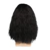 Kaneles Mens Long Curly Black Wig Side Part Fuffy 80s Rocker Wig Synthetic Hair Halloween Cosplay Anime Costume Wig for Male Guy