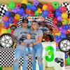 Monster Truck Theme party supplies 85Pcs semi truck Racecar Balloon Garland Set with Birthday Backdrop & Checkered Tablecloth | Perfect for toddler Boys Birthday Grave-themed monster truck decorations