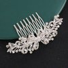 Brihasory Bowknot Bride Wedding Hair Comb Silver Crystal Rhinestone Bridal Hair Accessories for Bride Party Prom Head Pieces Flower Hair Sides Elegant Hair Clips for Women and Girls Bridesmaids Gifts