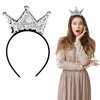 WLLHYF Sequins Crown Headband Christmas Glitter Crowns Hair Band Gold Hair Hoop Hair Accessories for Girls Women Birthday Christmas Party (silver)